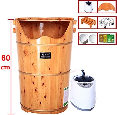 Solid Wood Foot Bath Barrel,Health Foot Barrel,Extra Deep Relaxes Overworked Aching Feet Therapeutic Foot Ankle Spa-d 60x42cm(24x17inch)