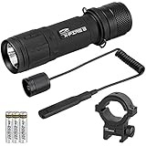 LiteXpress LXL002001 X-Fire 2 High Performance aluminium flashlight 3xAAA- LED up to 267 Lumens including cable switch, picatinny rail mount