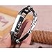 bayite Leather Bands Compatible with Fitbit Alta and Alta HR, Metal Clasp Leather Cord Wristband, (Black, 5.5
