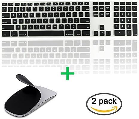JIFF 2 in 1 Bundle - Silicone soft skin protector covers for iMac Wired USB Keyboard &amp;&amp; MAC Apple Magic Mouse (Black)