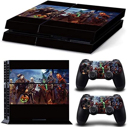 PlayStation 4 Popular Fortnite Battle Royale Vinyl Decal Skin Sticker Cover For PS4 Console + 2 PCS Skin For PS4 Controllers - Black