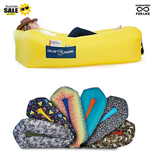Chillbo Baggins 2.0 Best Inflatable Lounger Hammock Air Sofa and Pool Float Ships Fast! IDEAL SUMMER GIFT Air Lounger for Indoor or Outdoor Use or Inflatable Lounge for Camping Picnics & Festivals