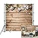 Allenjoy 8x8ft Soft Fabric Rustic Wood Wedding Flowers Floral Backdrop Wooden Texture Board Floor Wall Photography Backgrounds Bridal Shower Baby Shower Birthday Party Banner Photo Studio Props