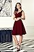 Newbely Womens Vintage Prom Formal Dresses for Women Party Cocktail Wedding Wine Red Dress