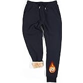 Inno Men's 30" 32" 34" 36" 38" Sherpa Fleece Lined Jogger Pants Warm Sweatpants Thermal Winter Athletic Lounge Short Tall, 32", Small,Navy