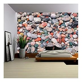 Colourful Pebble on a Beach. Rhodes, Greece - Removable Wall Mural | Self-Adhesive Large Wallpaper - 66x96 inches