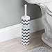 InterDesign Una Slim Toilet Bowl Brush and Holder - Bathroom Cleaning Storage, Gray/Mint Chevron