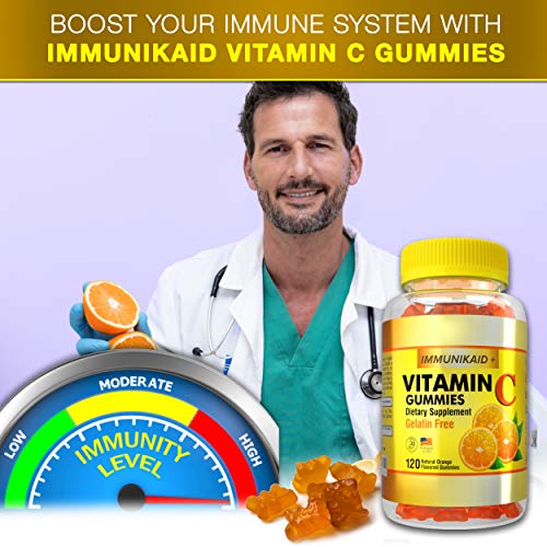 120 Vitamin C Gummies Chewable Immune Support Kosher Vegan Halal