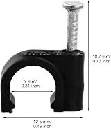 SZCXDKJ 8MM Round Electrical Cable Clips 100 Pcs Black Wire Management view 2