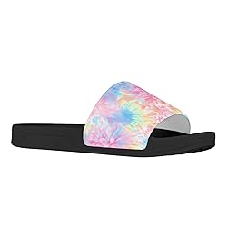 Howilath Pink Spiral Tie Dye Slide Sandals for