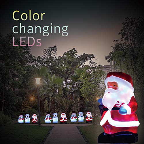 Christmas Pathway Lights Outdoor,Snowman Santa Reindeer Set LED Path Lights Garden Landscape Lights,5V Low Voltage Plug in Waterproof Holiday Decor Lamp for Patio, Yard, Lawn