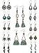 12 Pairs Vintage Boho Earrings Geometric Dangle Pendant Earrings Turquoise Earrings for Women Girls Supplies (Style C)