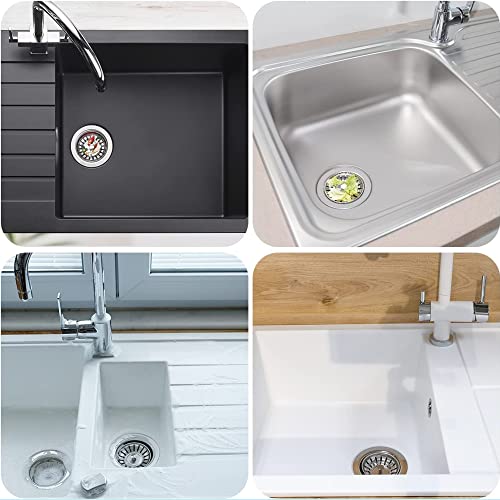 [2 Pack] IUYPKQ Kitchen Sink Strainer - Sink Drain Stopper - Kitchen Sink Plug with Anti-Clogging Basket - Bouchon Evier Cuisine - Compatible with 79–83mm Inner Diameter