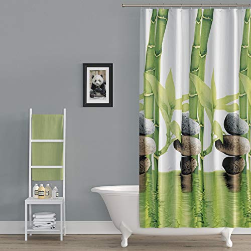American Bath Linen ABL - Printed Shower Curtain Sets - Cortina de Baño. Available in Stall, Standard & Long Sizes. Premium Quality Water Repellent and Odorless Fabric
