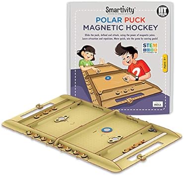 Smartivity Polar Puck Magnetic Hockey for 8+ Years Boys and Girls, STEM, Learning, Educational and Construction Activity Toy Gift (Multi-Color)