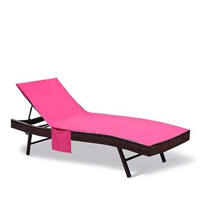 Cotton Pool Lounge Chair Covers 83 Long Beach Chair Towels Patio Chaise Lounge Chair Covers With One Side Pocket For Pool Outdoor Lounger Chairs
