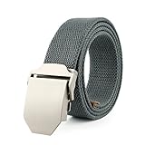 JasGood Mens Outdoor Military Style Tactical Canvas Web Belt Stainless Steel Buckle (Dark Grey)One size