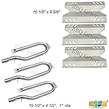 bbq factory Outdoor Gourmet Gas Grill Repair Kit Replacement Burners and Stainless Steel Heat Plates, 3 Pack