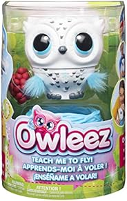 Owleez Flying Baby Interactive Toy Oil Lights and Sounds Responds to Touch, Movement and Care - White, Ages 6+