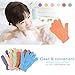 Shower Gloves Exfoliating Scrub 6pcs (3 Pairs), Bathroom Nylon Stretch Body Wash Bath Loofah Gloves to Remove Dead Skin Cells & Massage Skin for Women Kids Dry Oily Rough Skin (M Size)