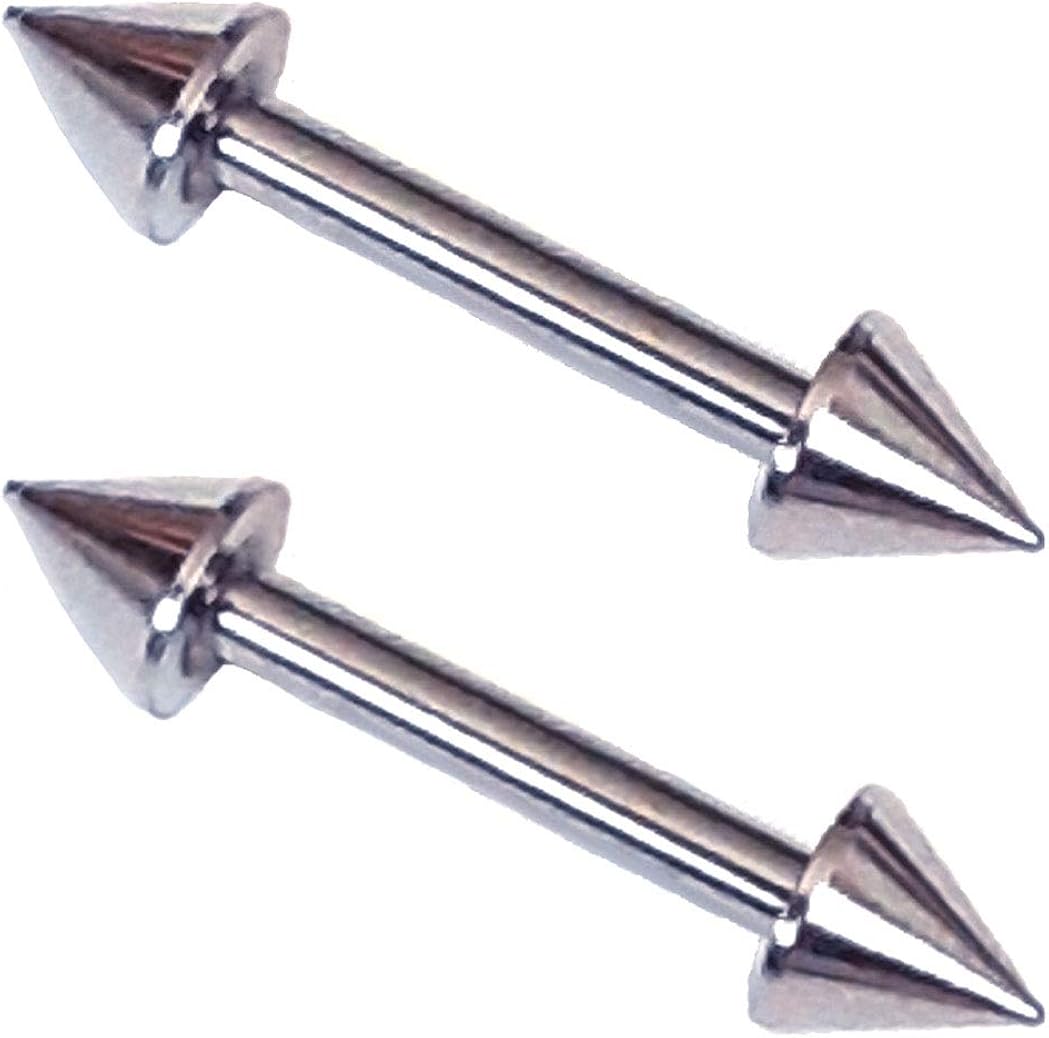 2x 16 Gauge 16g 316L Stainless Steel Straight Barbell 3m