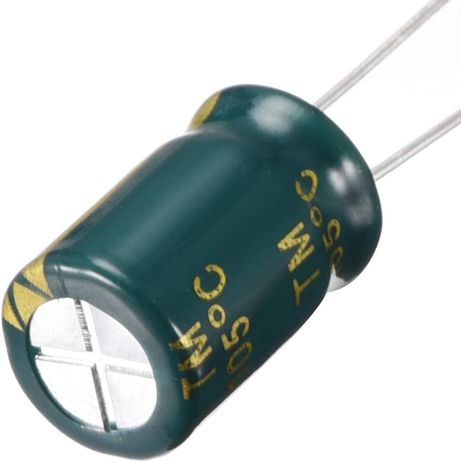uxcell Aluminum Radial Electrolytic Capacitor Low ESR Green with 220UF 25V 105 Celsius Life
