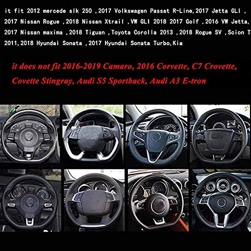 image for ZATOOTO Flat Bottom Steering Wheel Cover - Black Red Leather D Shaped 