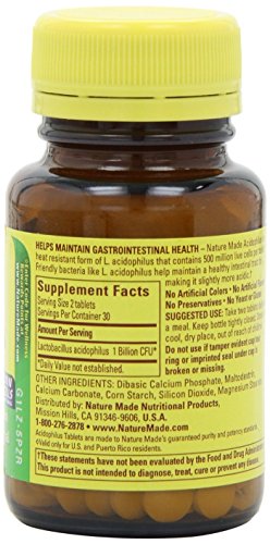 Nature Made Acidophilus Probiotics, 60 Count (Pack of 2)
