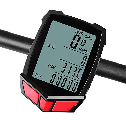 image for Bike Computer - IREGRO Wireless Waterproof Bicycle Odometer with LCD B