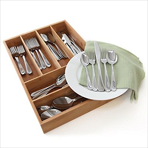 Click Here to See More Images Oneida Flight 45-Pc Set, Service for 8 with Bamboo Storage Caddy