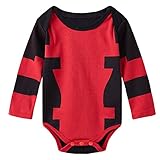A&J Design Baby Boys' Deadpool Long Sleeve Bodysuit Snapsuit 6-9 Months