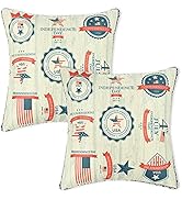 VERTKREA 2 Pack 4th of July Pillow Covers, Independence Day Throw Pillow Covers, American Patriot...