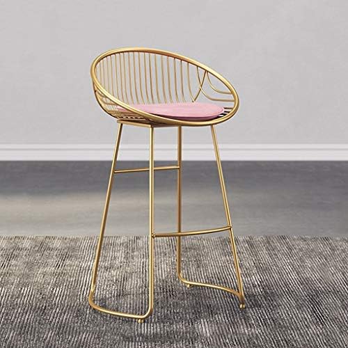 Nordic Style Bar Stool Iron Art Bar Chair Gold Color Home High Stool Modern Dining Chair Metal Wire Bar Chair (color : Gold-75cm) (Size : 70cm)