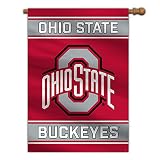 NCAA Ohio State Buckeyes 2-Sided House Flag, 28" x 40", Team Color