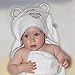 Liname Organic Bamboo Hooded Baby Towel Ultra Soft, Thick & Extra Absorbent - Extra Large Bath Towel for Infants & Toddlers - Keeps Your Baby Warm & Cosy (Mouse)