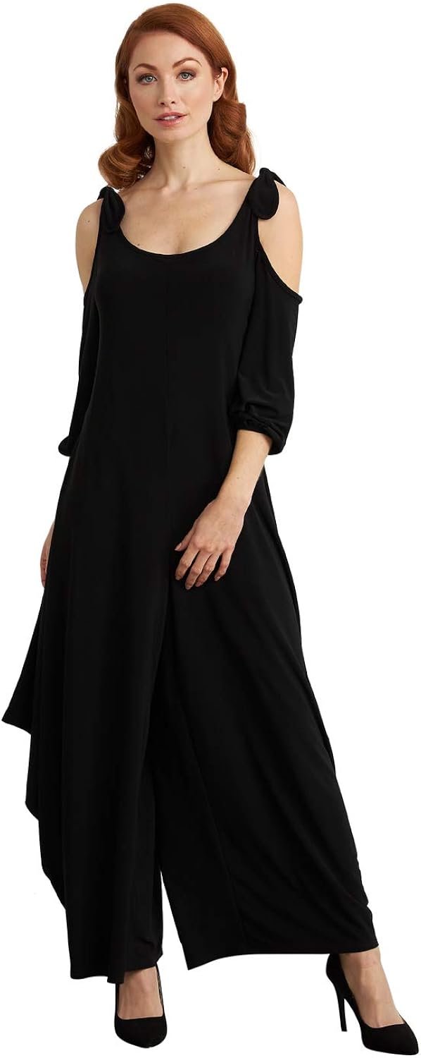 Joseph Ribkoff Black Cold Shoulder Jumpsuit Style 211122 (Size 6) at