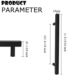 Probrico Cabinet Handles-Pack of 5 Black 6-1/4inch