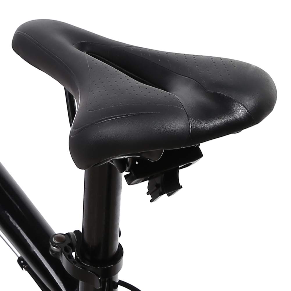 Mountain Bike Saddle, Black Soft Shockproof Seat Replacement for Mountain Bikes Road Bikes, Comfortable Shockproof Bicycle Saddle
