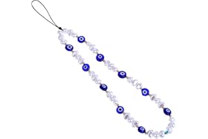 TIESOME Evil Eye Beaded Phone Charm, Handmade Phone Chain Strap Keychain for Men Women Girls (Set A)