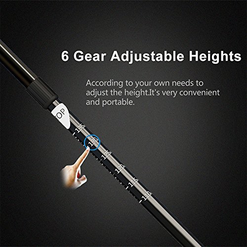 pys Trekking Telescopic Walking Poles - Adjustable Aluminium Lightweight Section Trekking Alpenstock, Ultralight & Comfortable with Shock-Absorbent, Quick Lock, 1 Pair (Black V2)