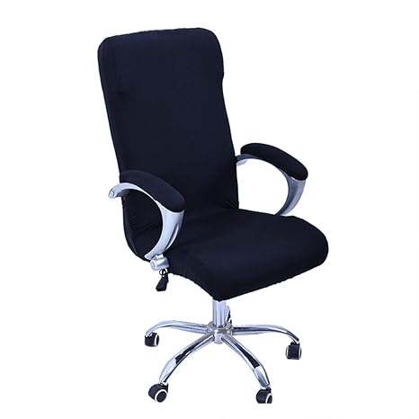 Vosarea Office Computer Chair Covers Rotating Armchair Slipcover Removable Stretch Computer Office Chair Cover Protector Size M (Black)