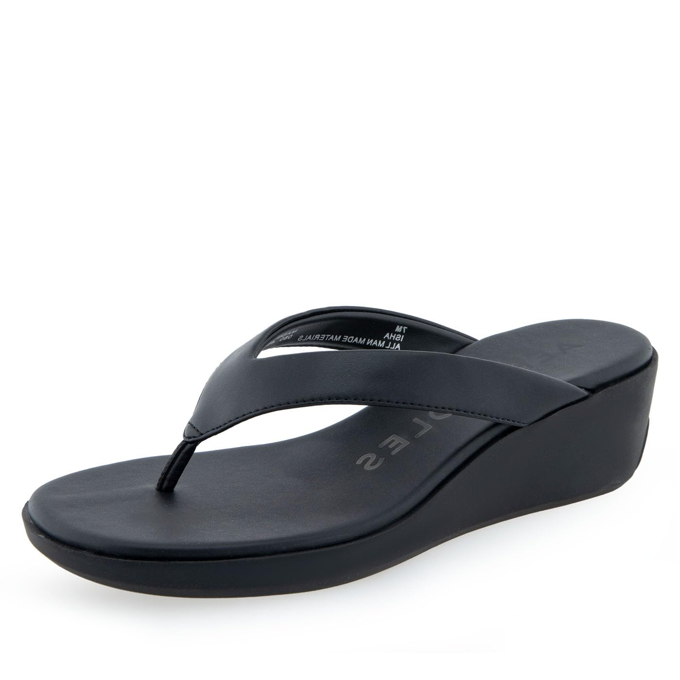 Aerosoles Women’s Isha Wedge Sandal, Black PU, 7