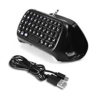 Meiyya Mini Wireless Keyboard, Mini Portable Wireless Bluetooth Gaming Keyboard Chatpad for PS4 Controller