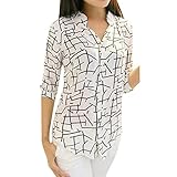 2018 New Women's Elegant Long-Sleeve Print Blouses Chiffon Fashion Slim Blouses by Topunder