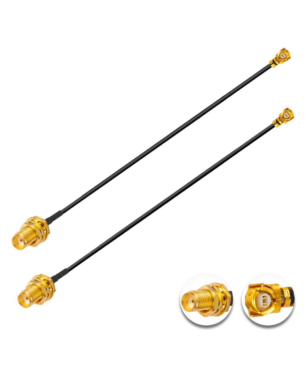 Vecys 2PCS U.F.L1 to SMA Female Low Loss Coaxial Cable 6" /15CM U.F.L1 1.37mm Mini-Coaxial Pigtail Cable for Wireless Routers Mini PCIE Network Cards PCI Wi-Fi WAN Repeater