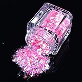 ECBASKET 1 JarNew Arrival Nail Powder Acrylic Nail Polish Dust Glitter DIY Shinny Nail Slices # Pink