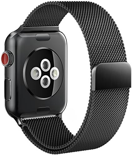 Apple Watch Band, Replacement Strap with Stronger Magnetic Closure For Apple Watch Band 42mm Series 3/2/1 Sport and Edition (Black)