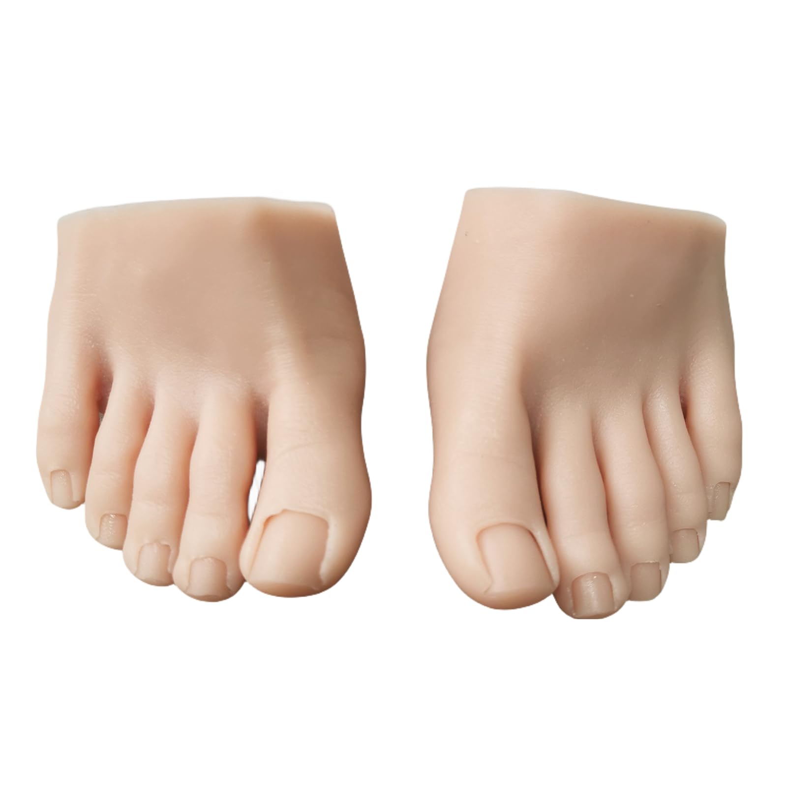 Silicone Foot Model Medium Skin Realistic Natural Nail Art Training Finger Foot Display Manicure Practice Feet (Left)
