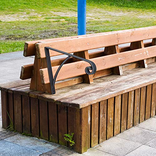 ATYOUK Single Post Handrail Wrought Iron Post Mount Step Grab Supports with Base Plate Fits 1 or