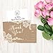 50 4x6 Kraft Thank You Postcards Bulk, Cute Rustic Matte Blank Thank You Note Card Stationery Set For Wedding, Bridesmaid, Bridal Baby Shower, Teachers, Appreciation, Religious, Business, Holidays